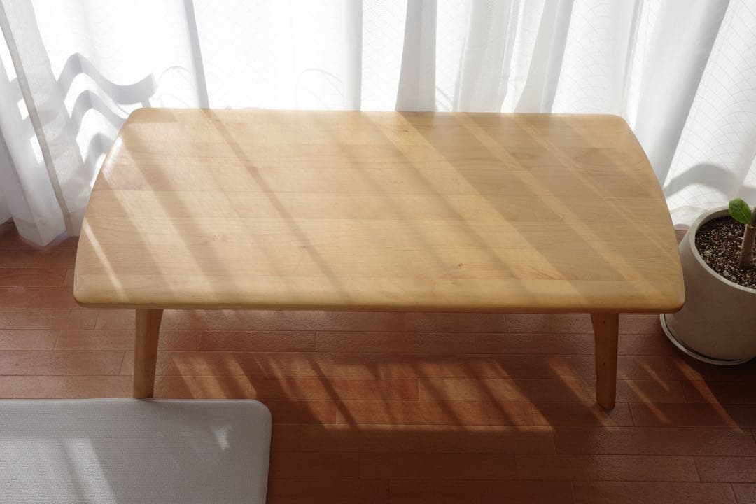 ニトリ 幅110cm 無垢材 天然木 センターテーブル アルナス110