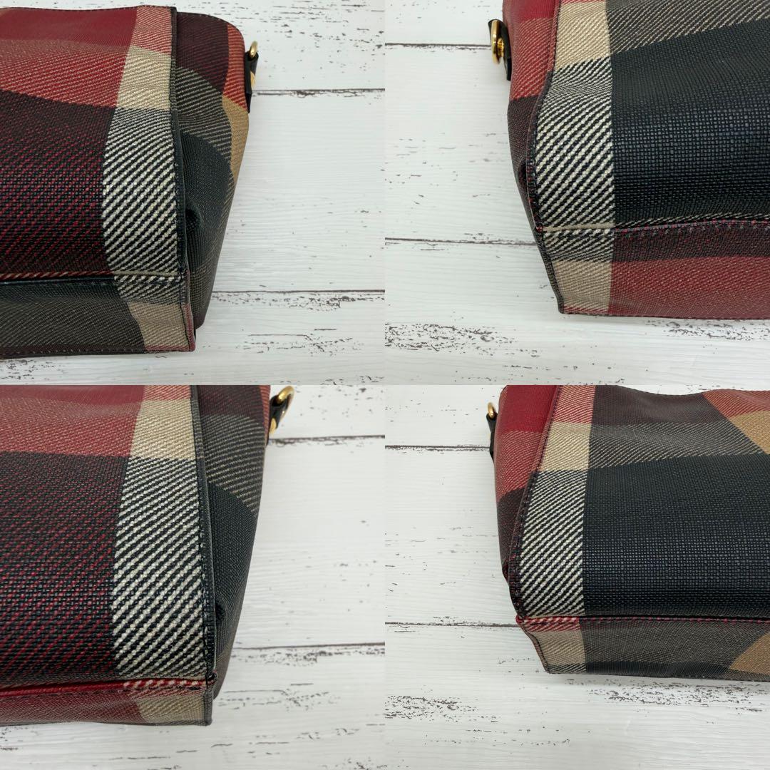 極美品✨ブルーレーベルクレストブリッジ　ショルダーバッグ　チェック　PVC