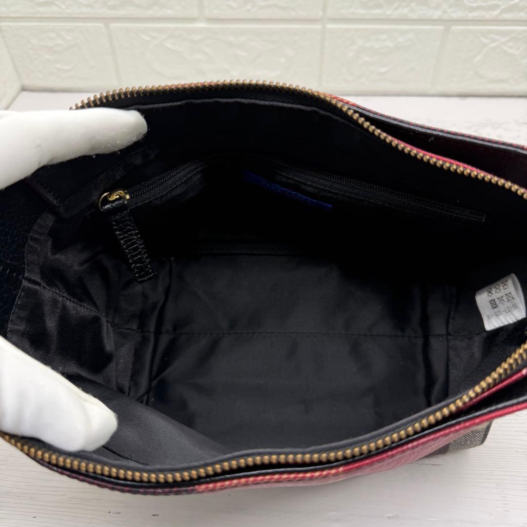 極美品✨ブルーレーベルクレストブリッジ　ショルダーバッグ　チェック　PVC