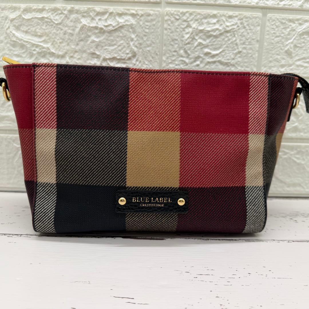 極美品✨ブルーレーベルクレストブリッジ　ショルダーバッグ　チェック　PVC