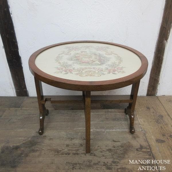 イギリス アンティーク 家具 ファイヤースクリーン 衝立 刺繍 英国 6718d