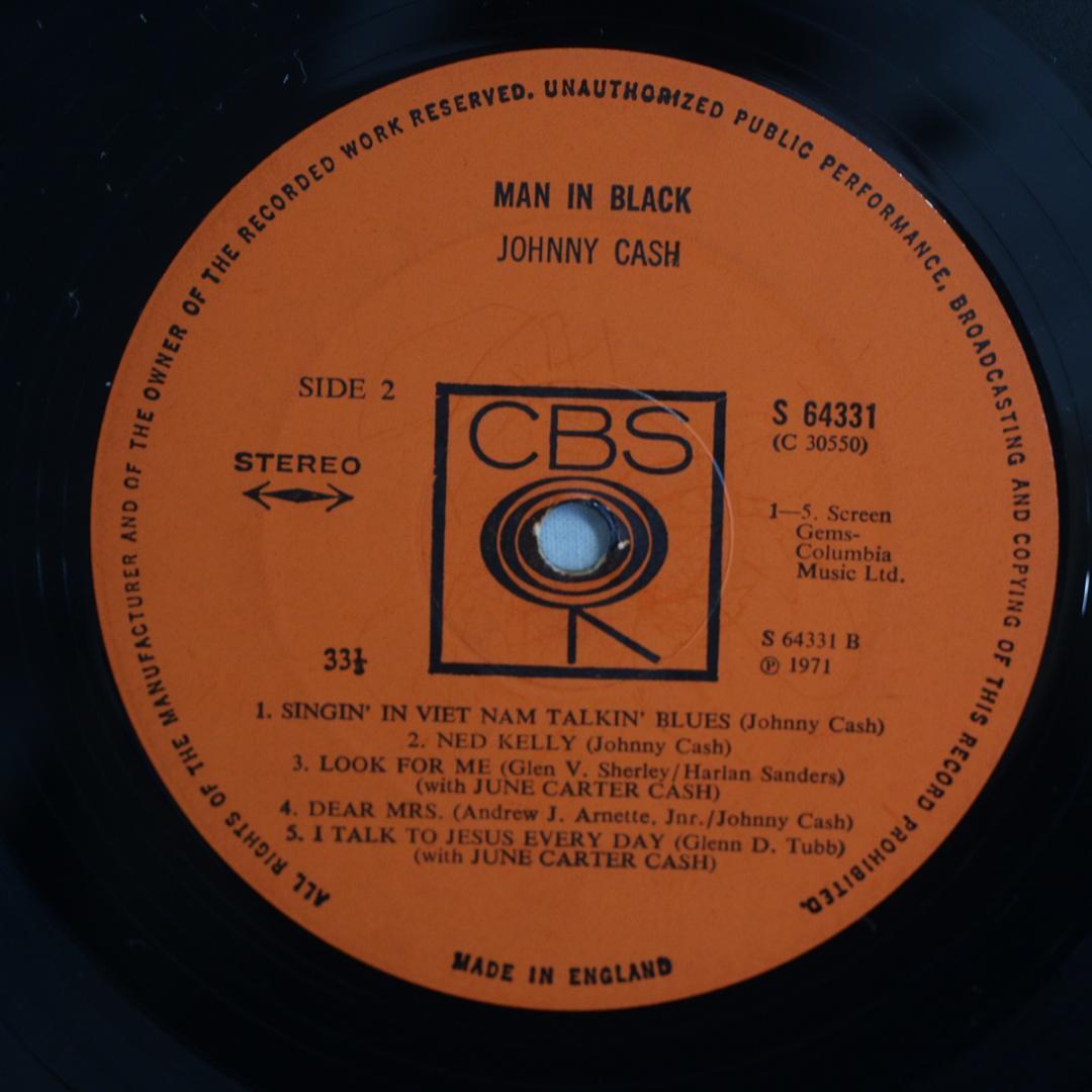 英LP Johnny Cash Man In Black UKオリジナル盤1st