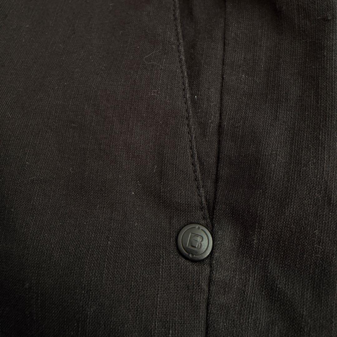 リネン混　ブリーフィング　ハーフパンツ　短パン　M 黒　ブラック　ゴルフ