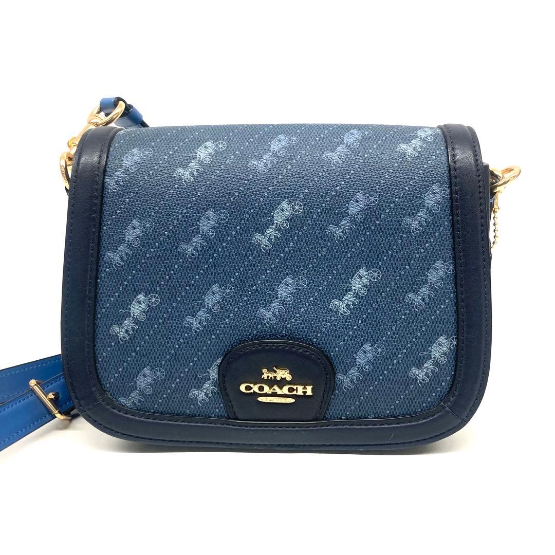 ✨極美品✨COACH斜め掛けショルダーバッグ　レディース　ネイビー　ブルー系⭐︎