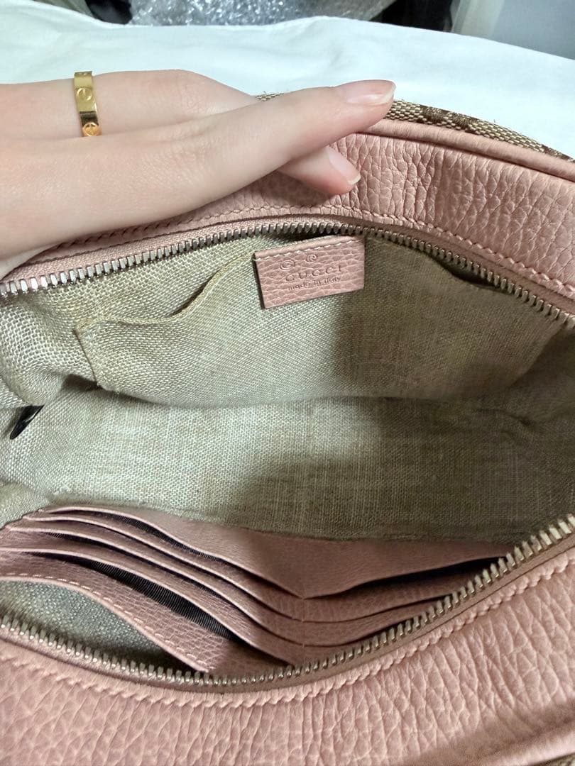 GUCCIショルダーバッグ ベージュ/ピンク