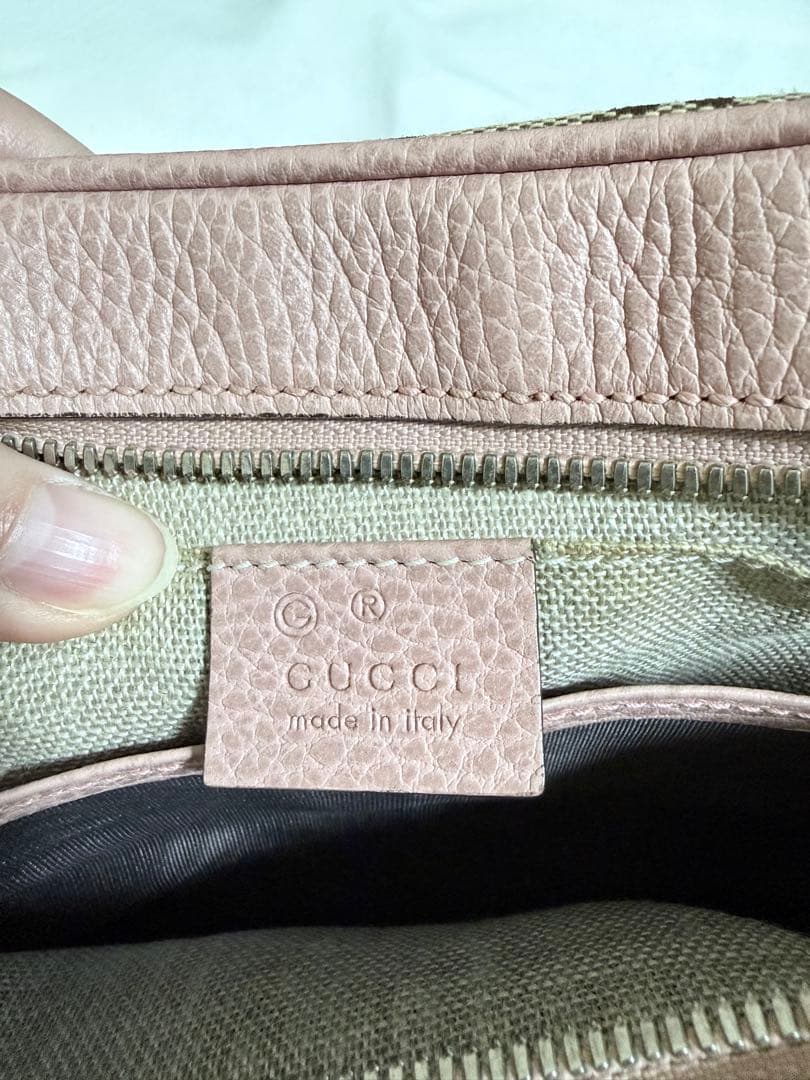 GUCCIショルダーバッグ ベージュ/ピンク