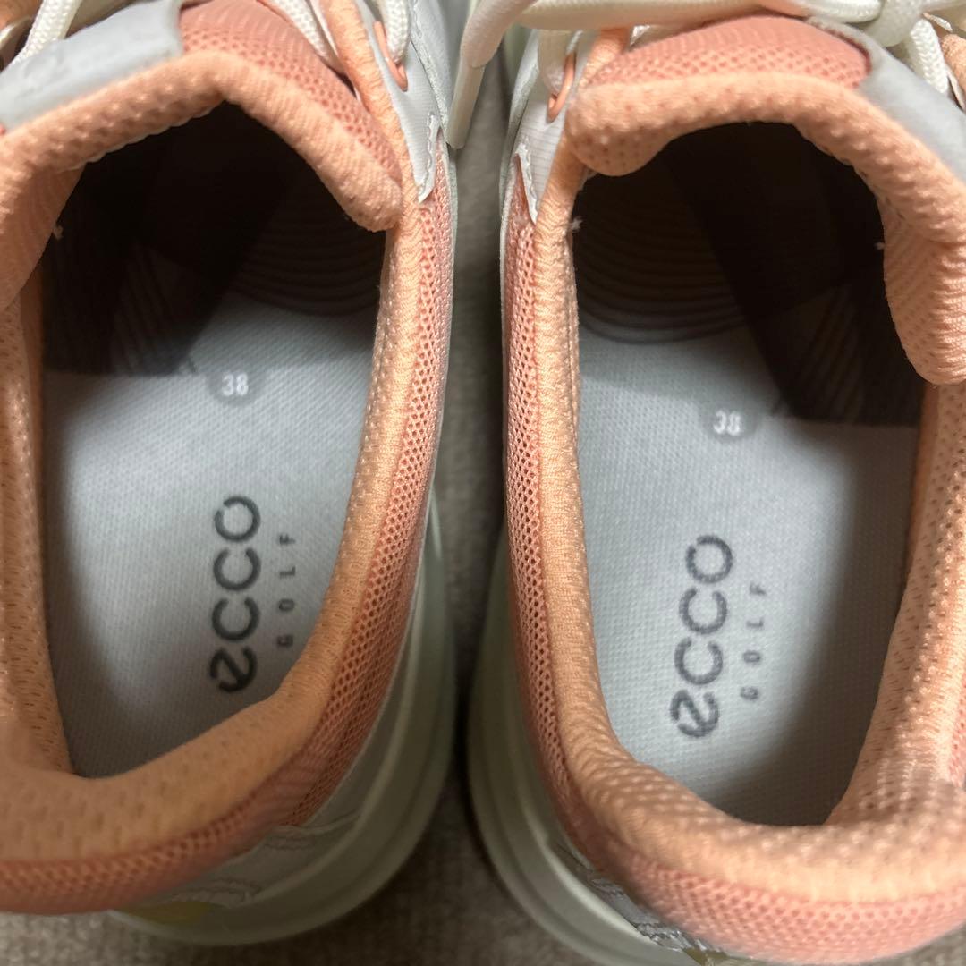 ECCO ゴルフシューズ 38 ホワイト/ピンク