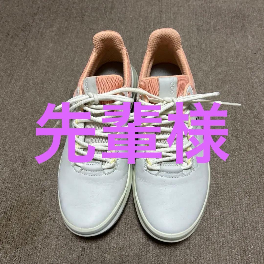 ECCO ゴルフシューズ 38 ホワイト/ピンク