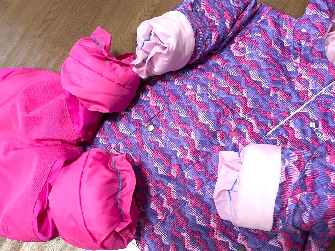 Columbia スキーウェア幾何学模様ピンク　子供　100