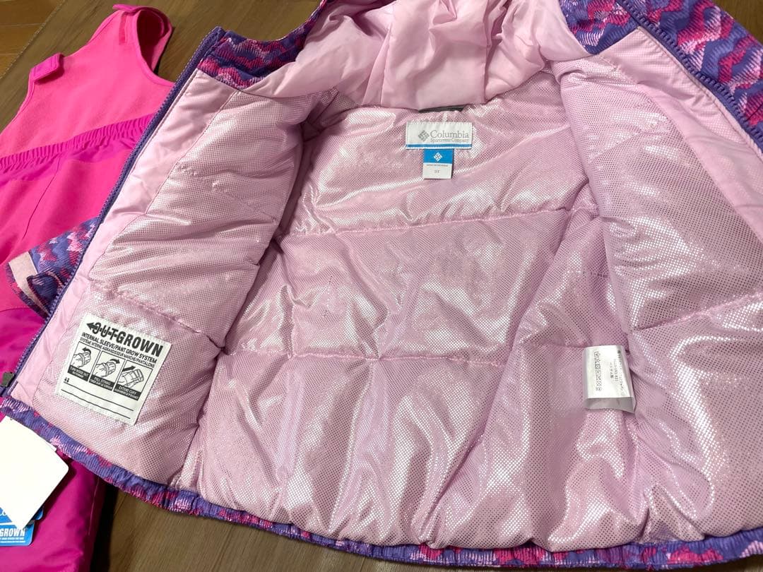 Columbia スキーウェア幾何学模様ピンク　子供　100