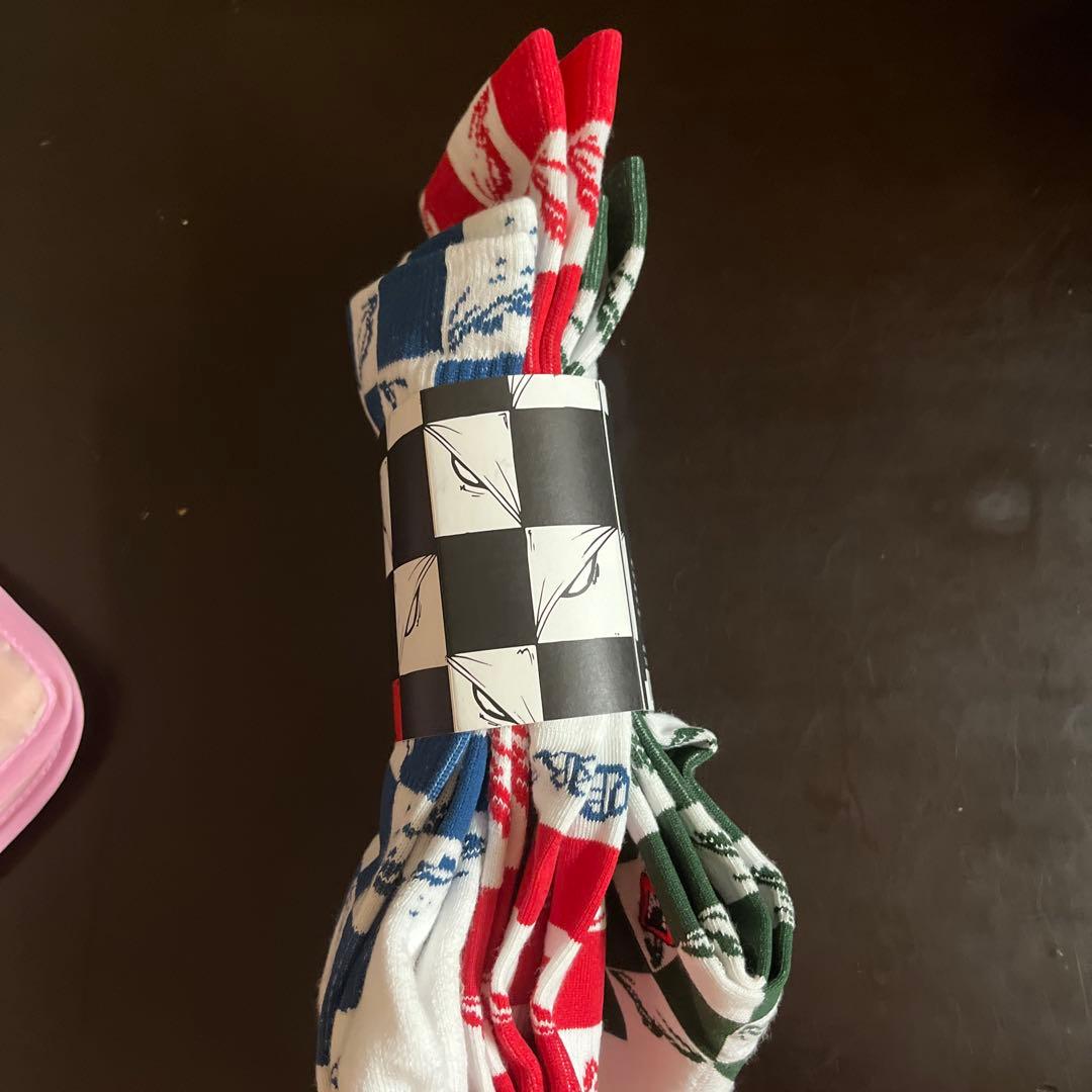 カラフルチェック柄ソックス3足セット