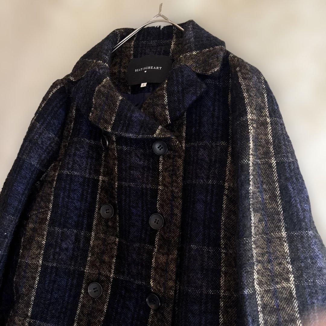 【BEATING HEART】ツイードコート　ウール　モヘヤ　アルパカ混　日本製