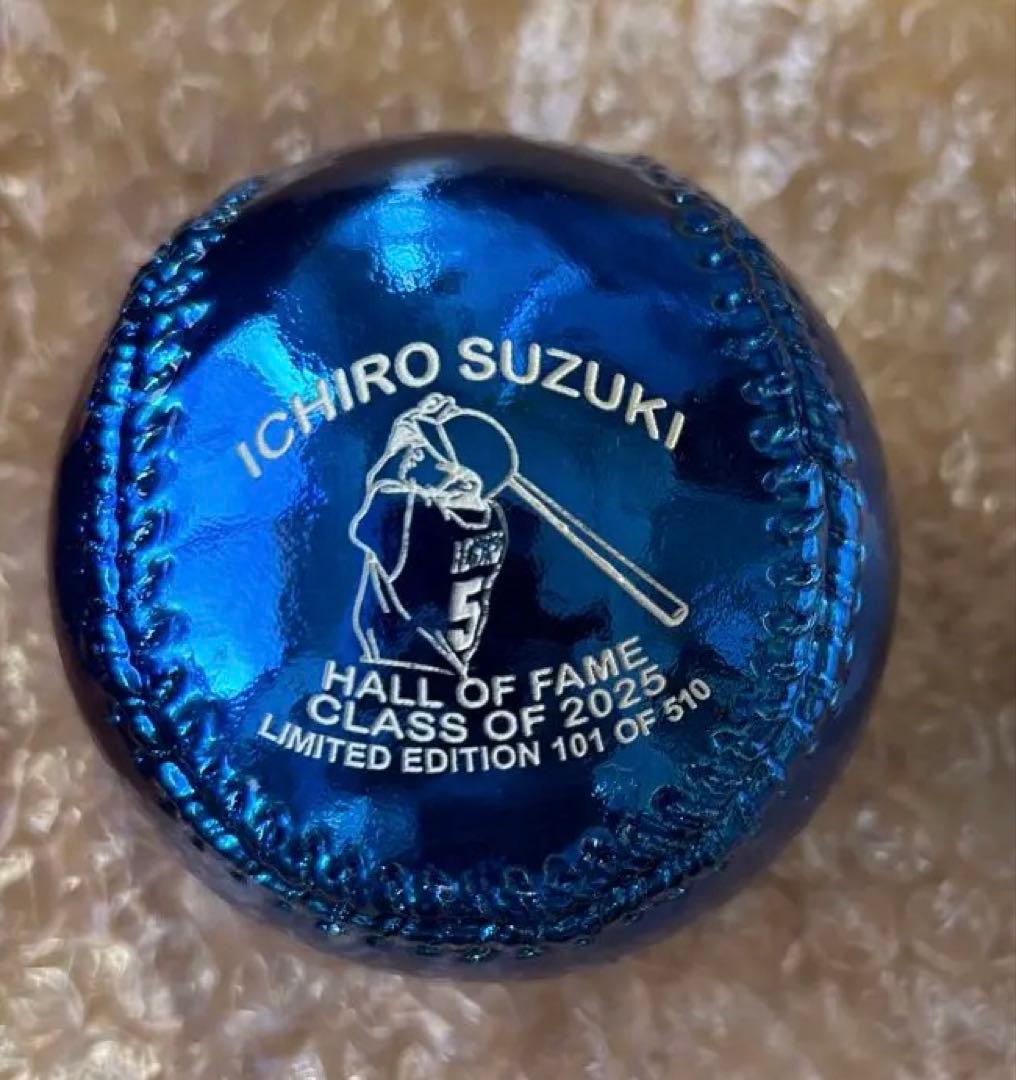 2025アメリカ野球殿堂入り記念 イチロー直筆サインボール。記念ボール付きセット