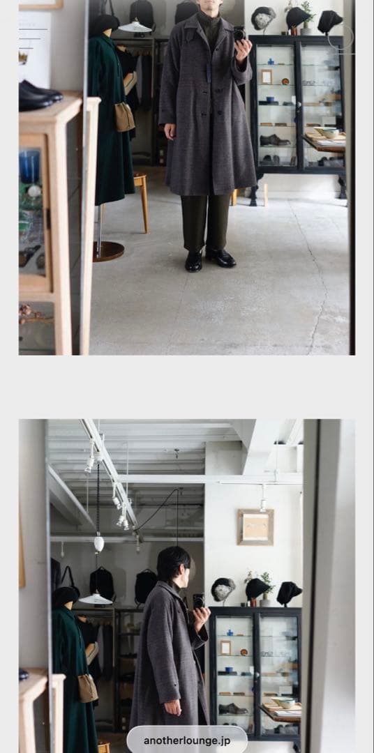 新春特別　URU TOKYO ウールメルトンバルマカーンコート ダークグレー