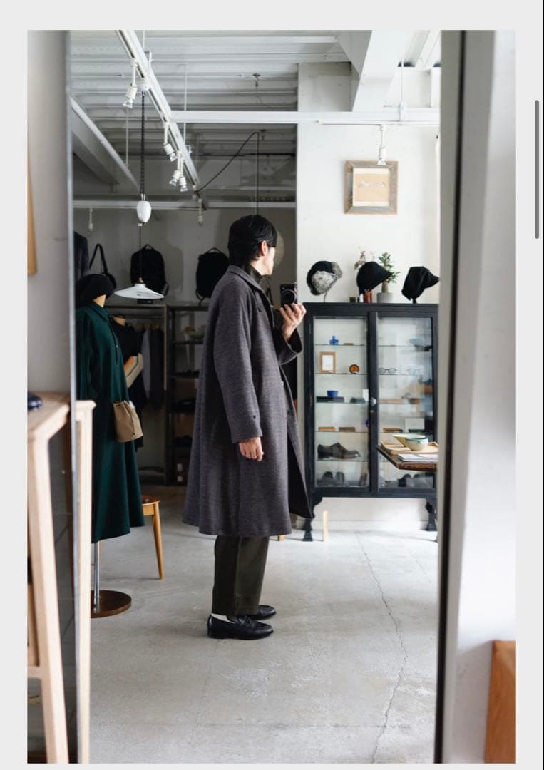 新春特別　URU TOKYO ウールメルトンバルマカーンコート ダークグレー