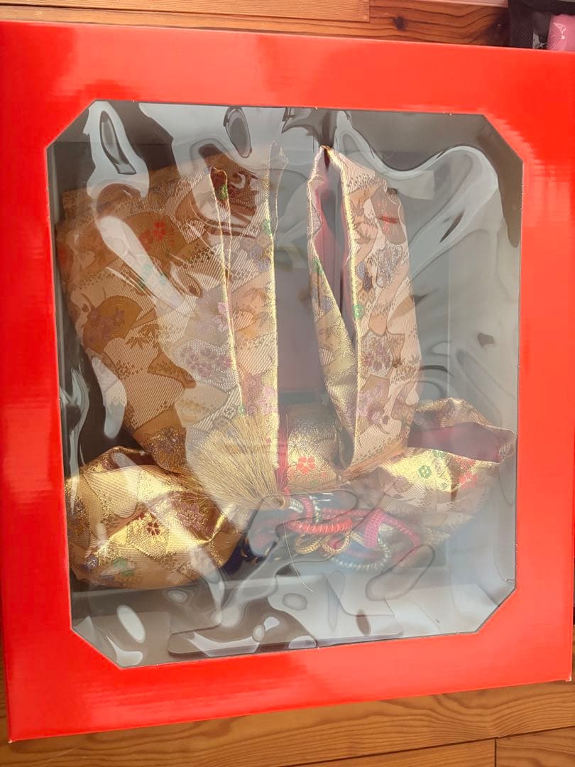 七五三用ピンク赤花柄着物　フルセット