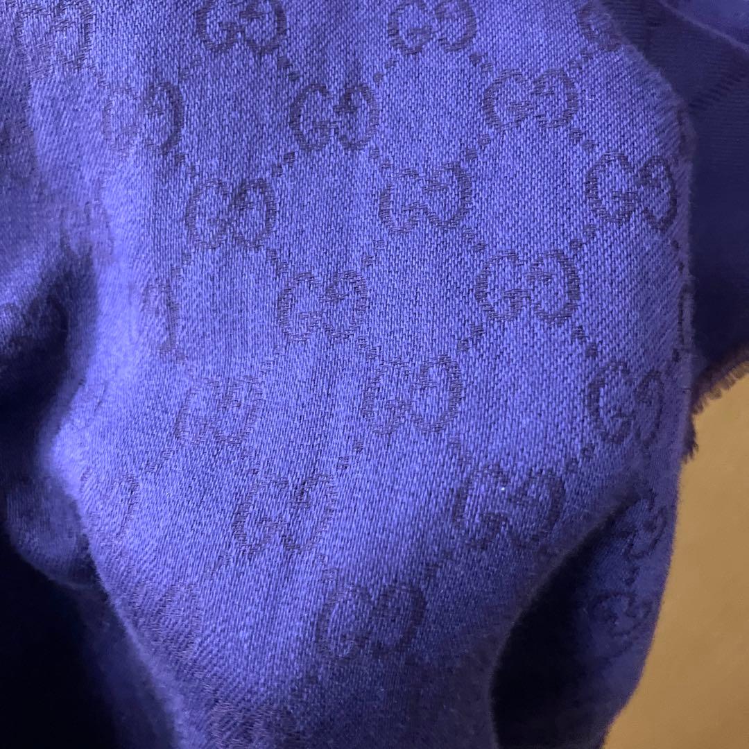 GUCCI グッチ 大判　紫 ストール 190×60cm