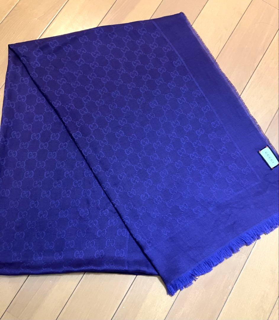 GUCCI グッチ 大判　紫 ストール 190×60cm