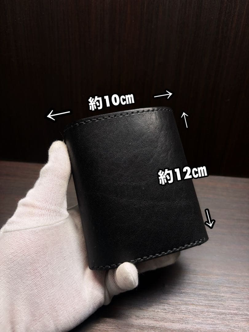 牛ヌメ革　ハンドメイド　折り財布 栃木レザー（ワイルドサドル）メンズ　ライダース
