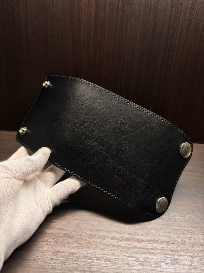 牛ヌメ革　ハンドメイド　折り財布 栃木レザー（ワイルドサドル）メンズ　ライダース