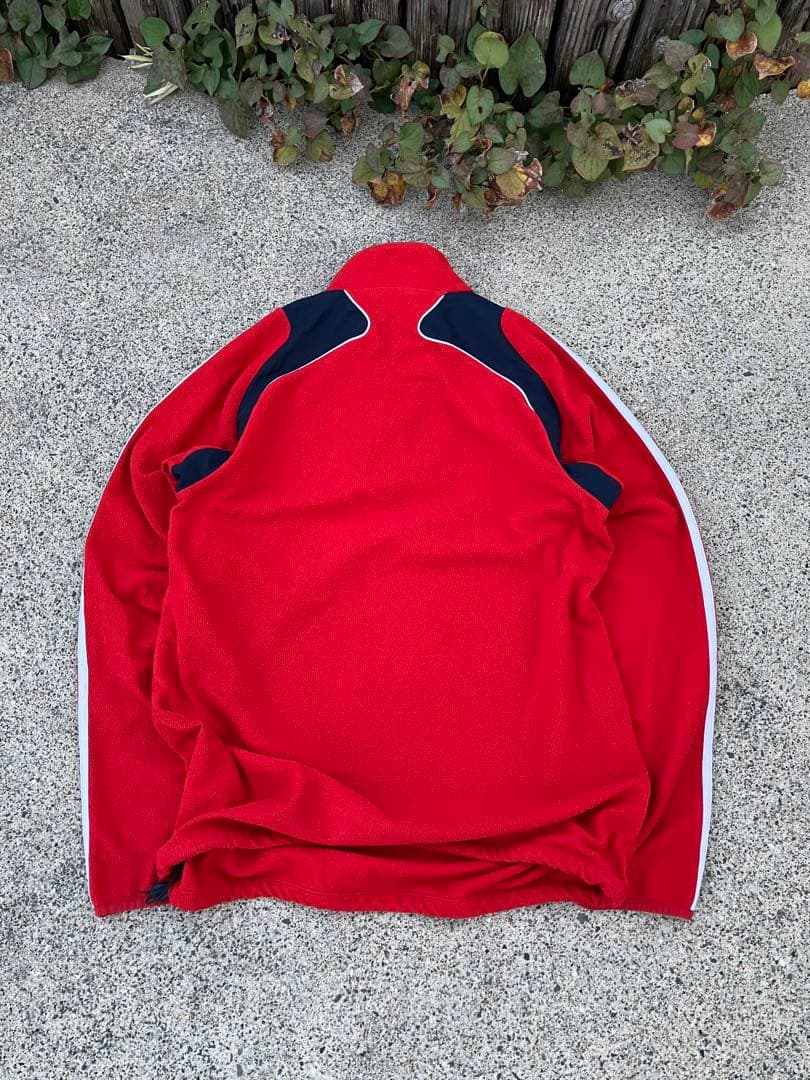 アディダス×バイエルンミュンヘンフリースハーフジップジャケット　ドリルトップ