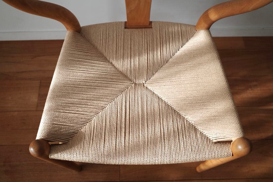 極美品【ヴィンテージ yチェア】ビーチ ペーパーコード新品