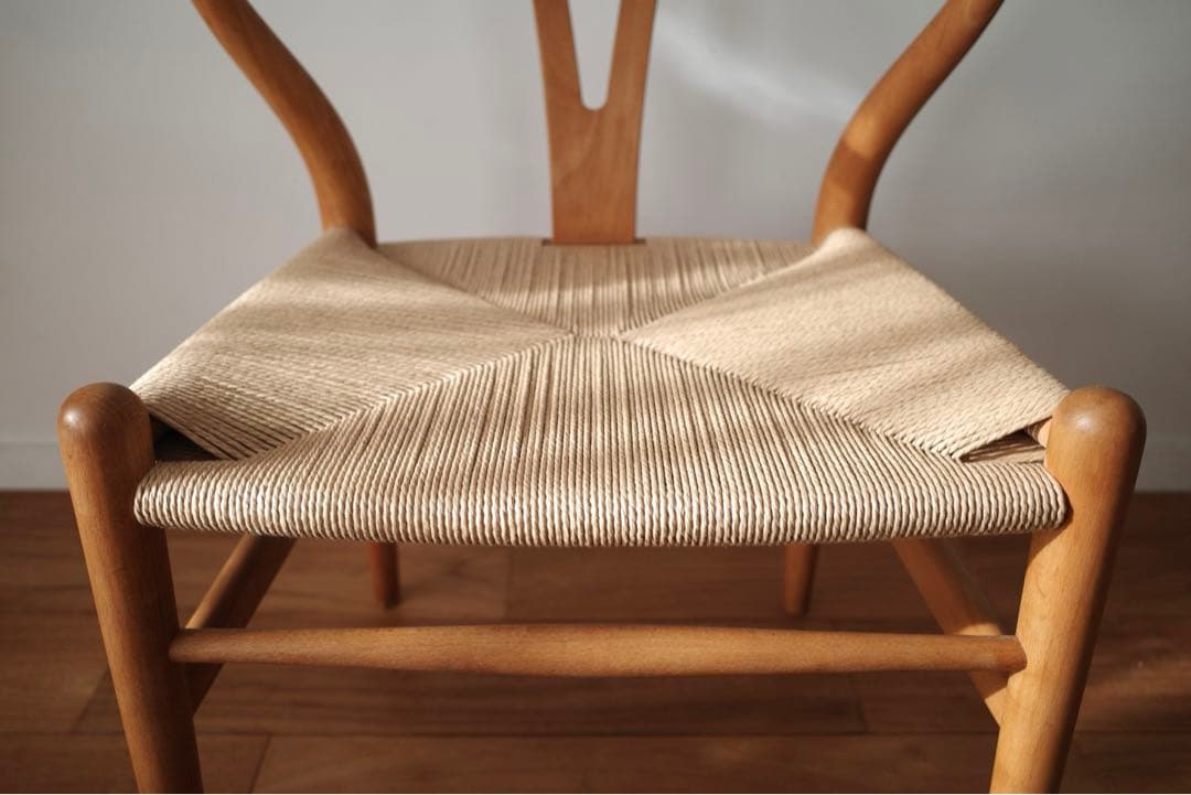 極美品【ヴィンテージ yチェア】ビーチ ペーパーコード新品