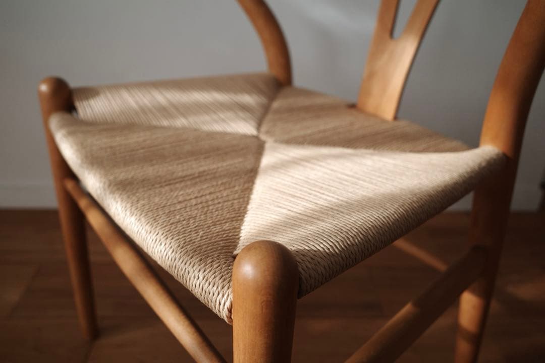 極美品【ヴィンテージ yチェア】ビーチ ペーパーコード新品