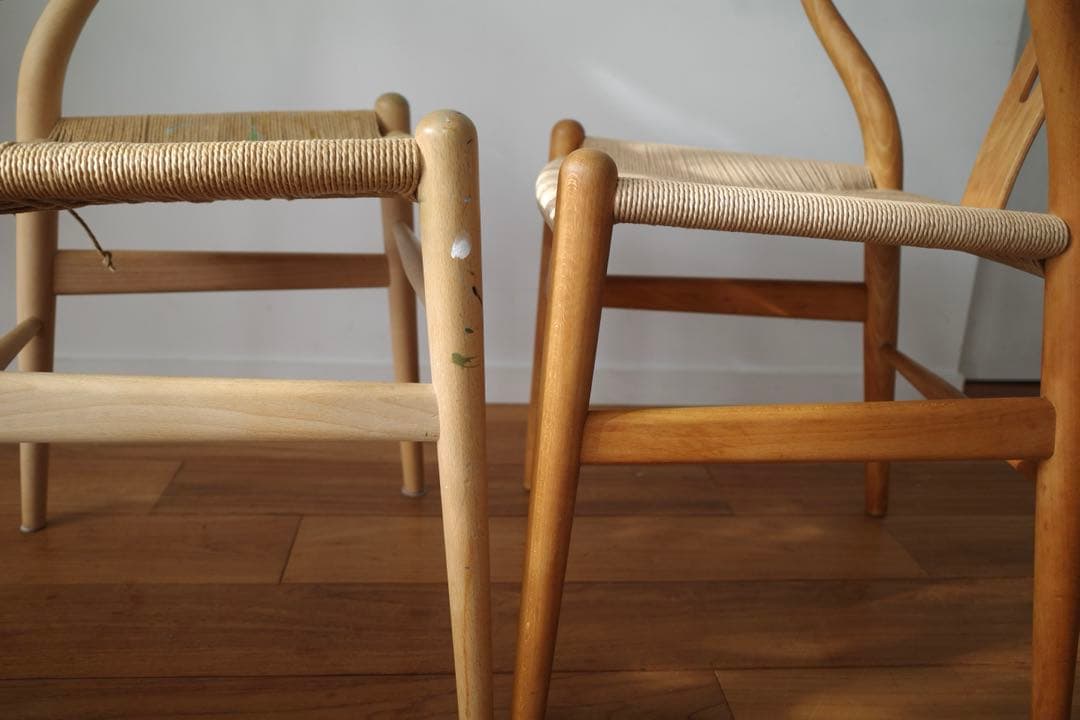 極美品【ヴィンテージ yチェア】ビーチ ペーパーコード新品