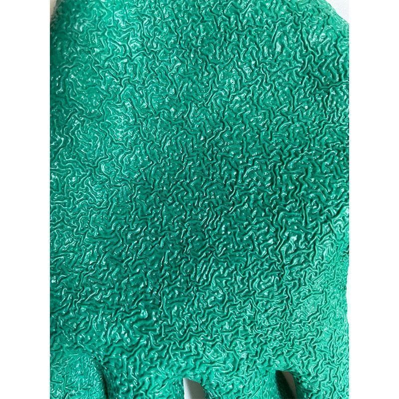 軍手 滑り止め付き 12双 天然ゴム 作業用 安全 グリーン Lサイズ 1731