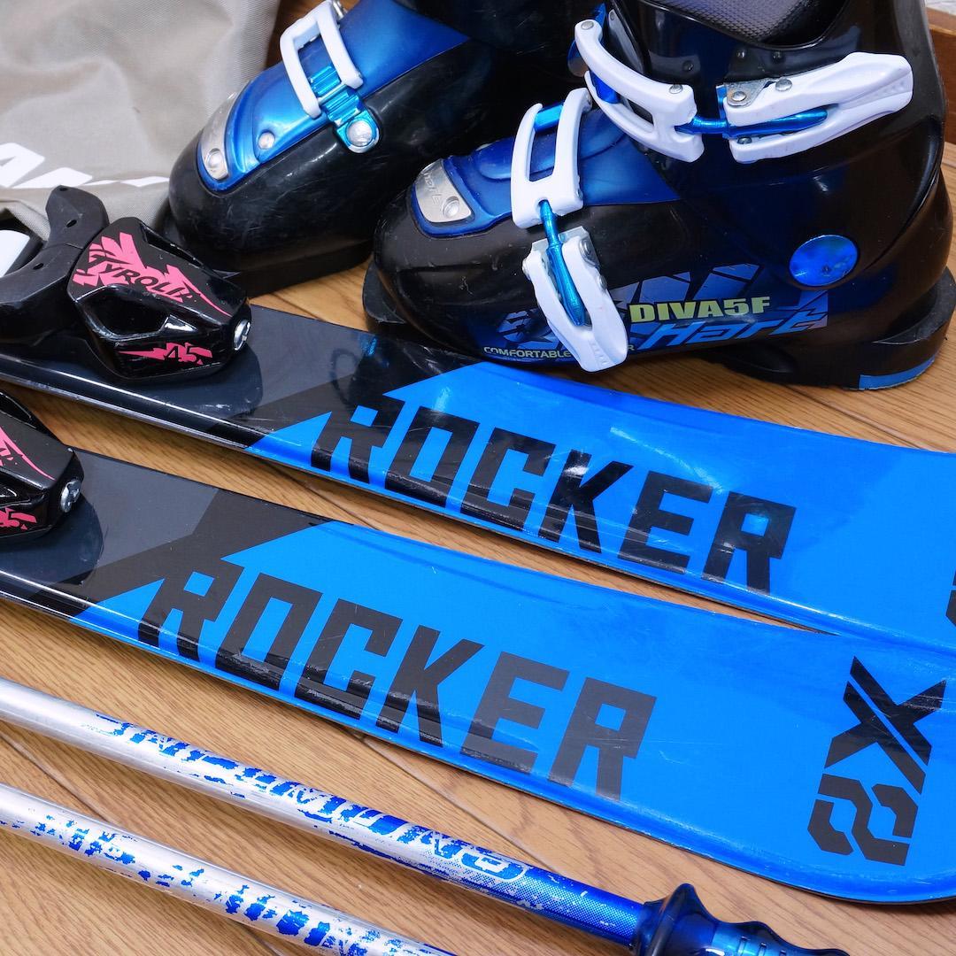 メンテ済 100cm 靴20cm X8 ROCKER スキーセット おまけ