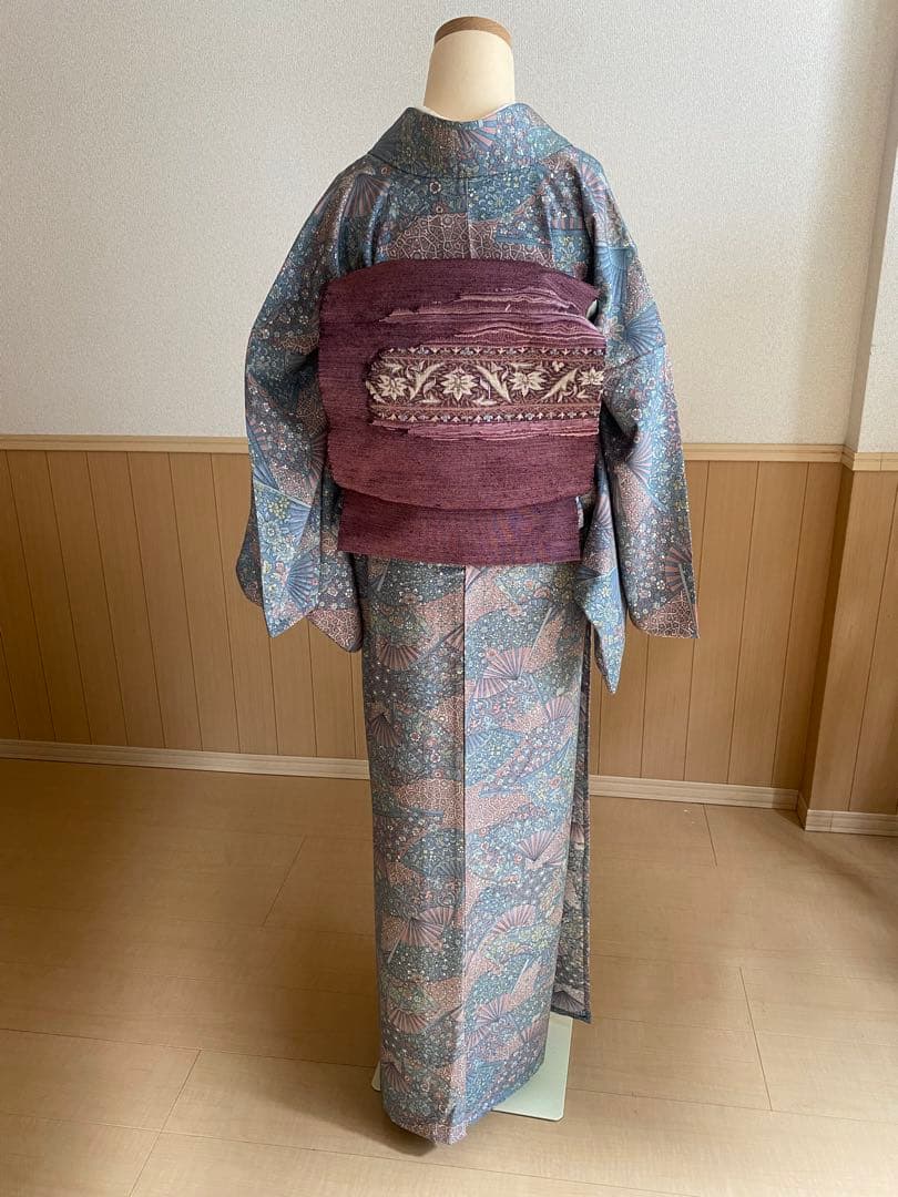 シルック小紋単ロング丈