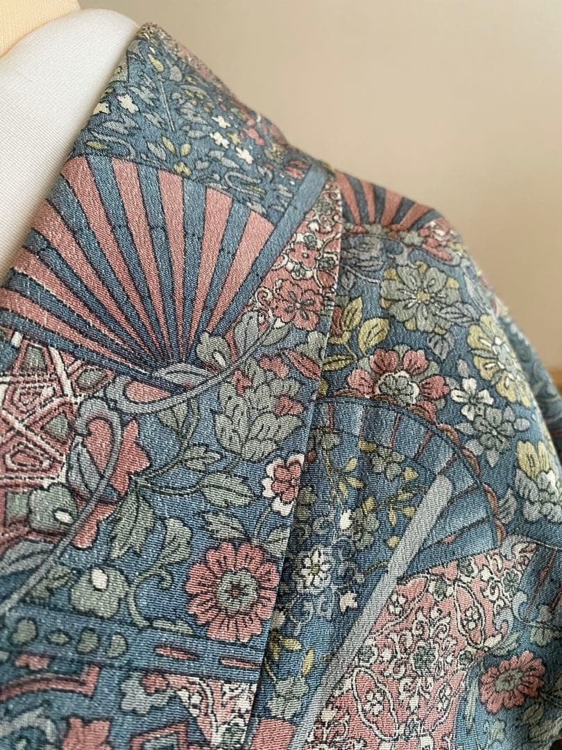 シルック小紋単ロング丈