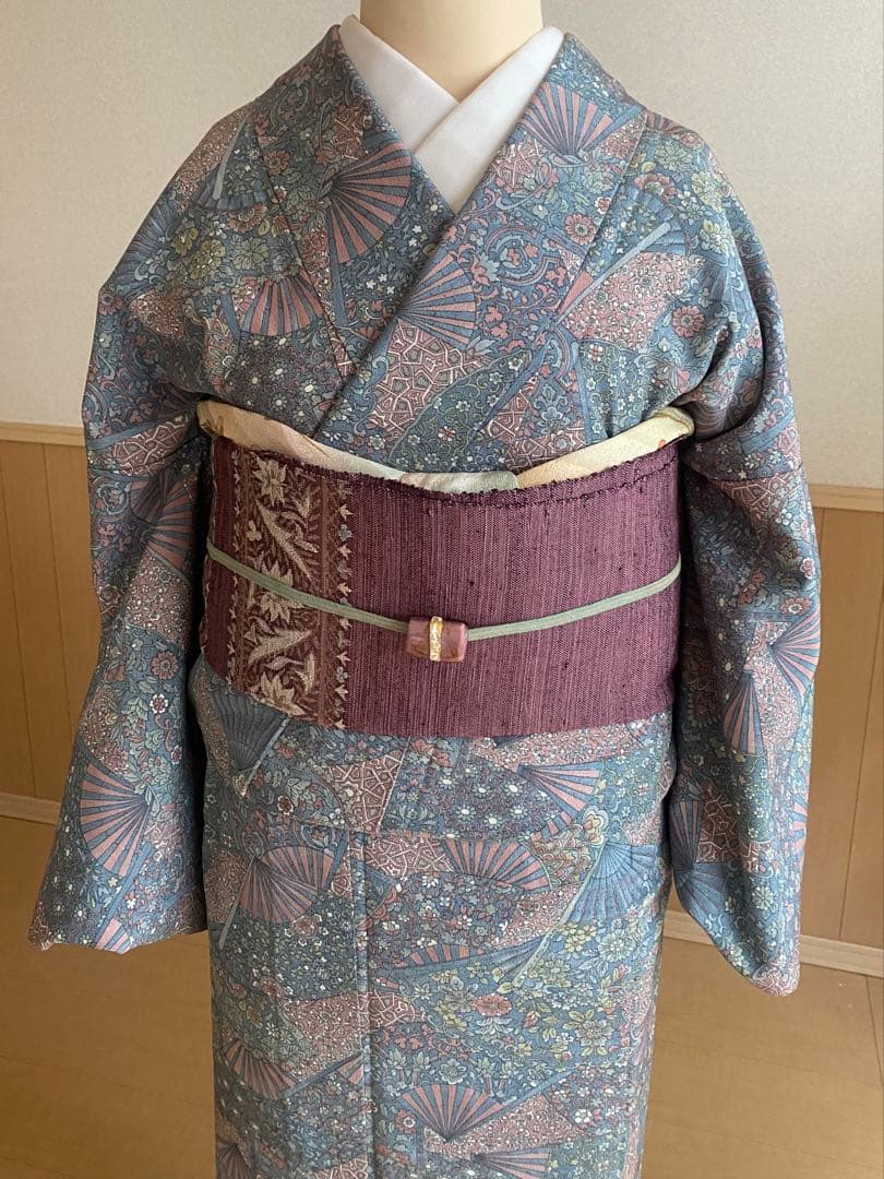 シルック小紋単ロング丈