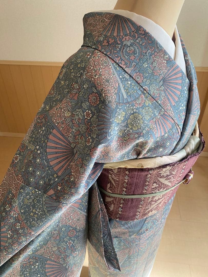 シルック小紋単ロング丈