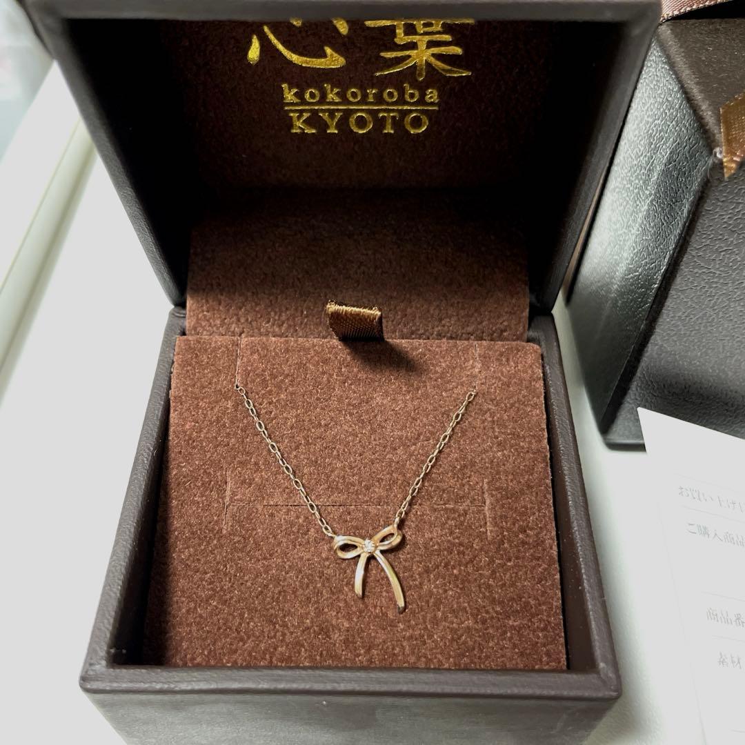 ✨美品✨ 心葉 リボンモチーフ ネックレス kks-0329 k10 10金