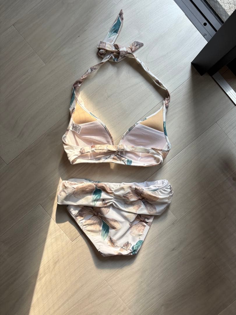 美品 PEAK&PINE Riberceフローラル ホルターネック 水着 9M