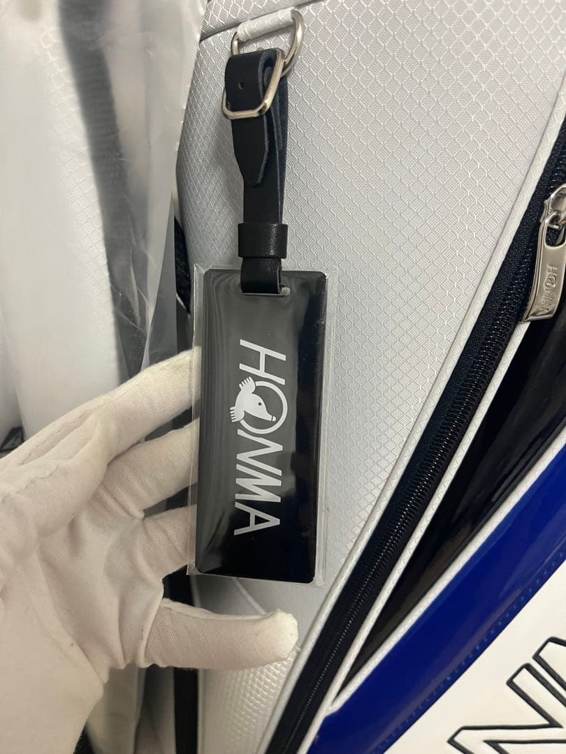 新品 HONMA ゴルフキャディバッグ ホワイト ブラック/ブルー プロ譲渡品