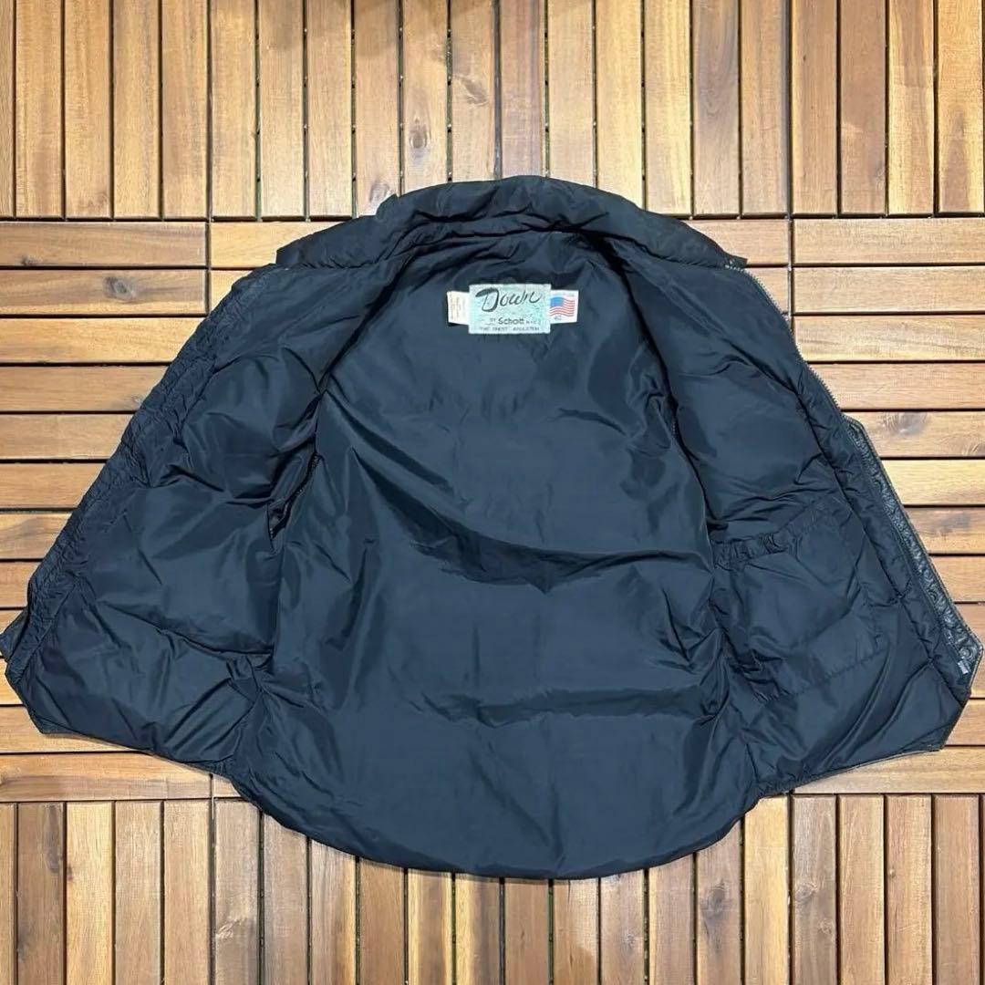 USA製 Schott ショット ダウン ベスト レザー☆