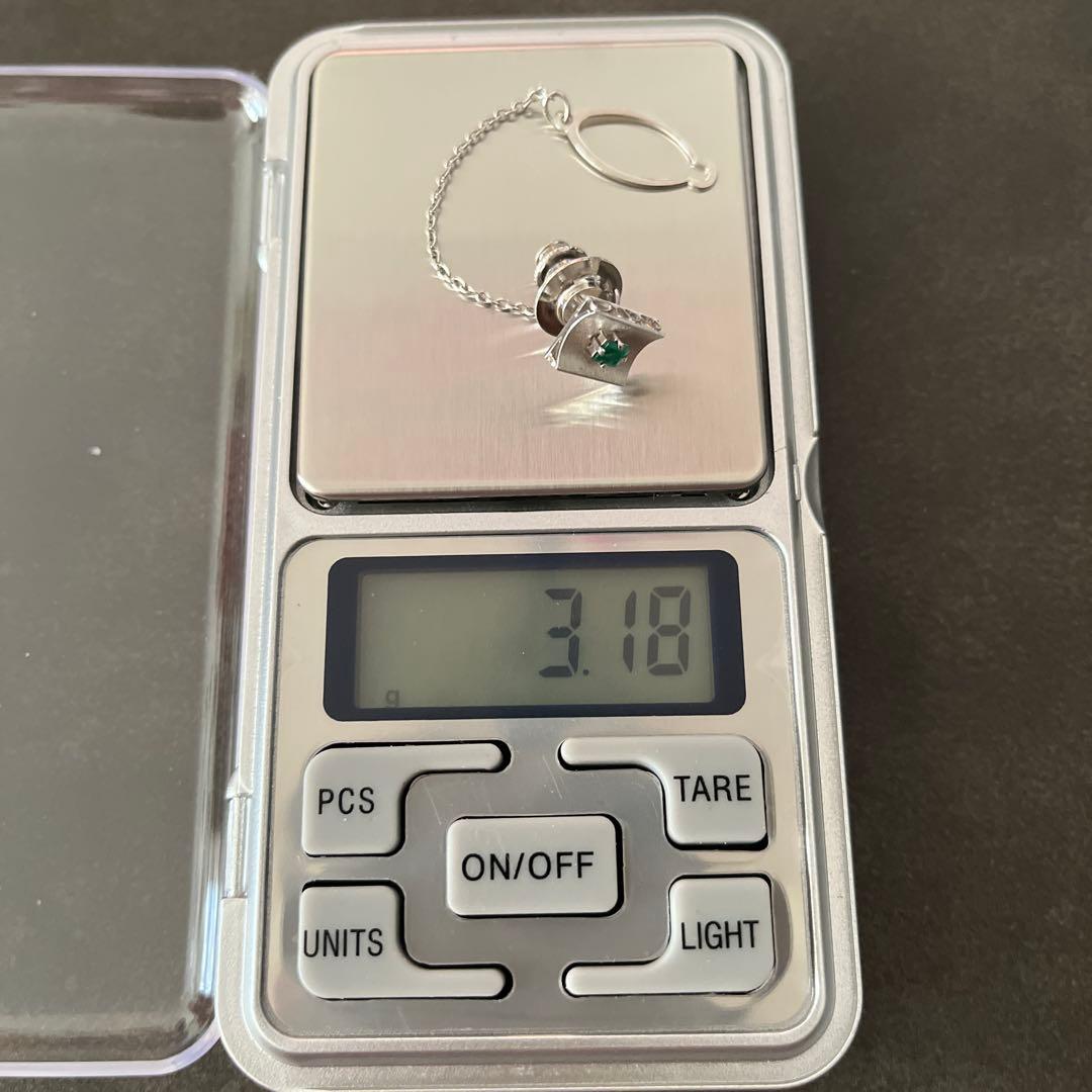 C'estBien ネクタイピン セビアン グリーン シルバー k14刻印あり