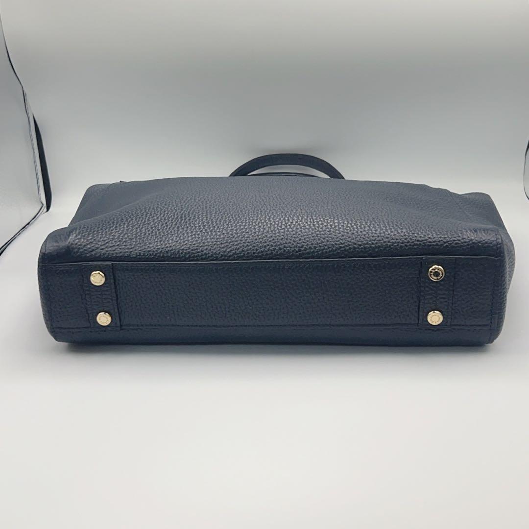 【美品】出品2/6までA.D.M.J エーディーエムジェイ　革トート　紺　A4◎