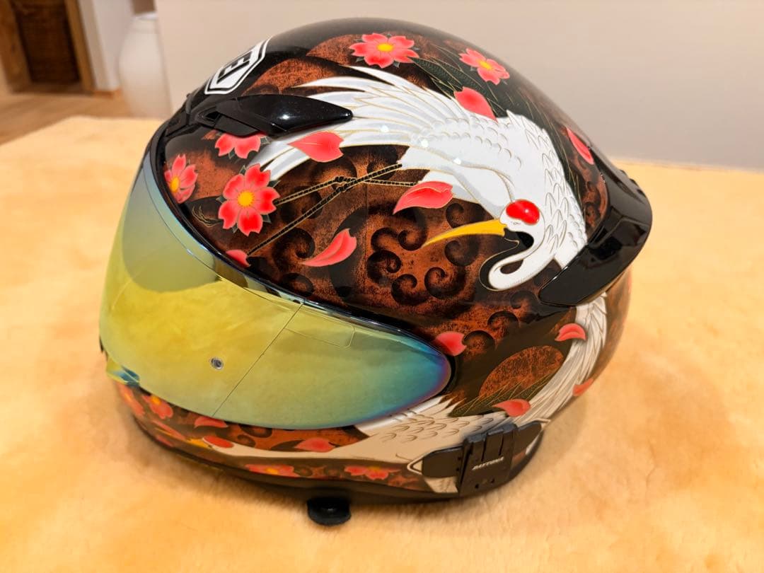 SHOEI フルフェイスヘルメット 鶴と花デザイン