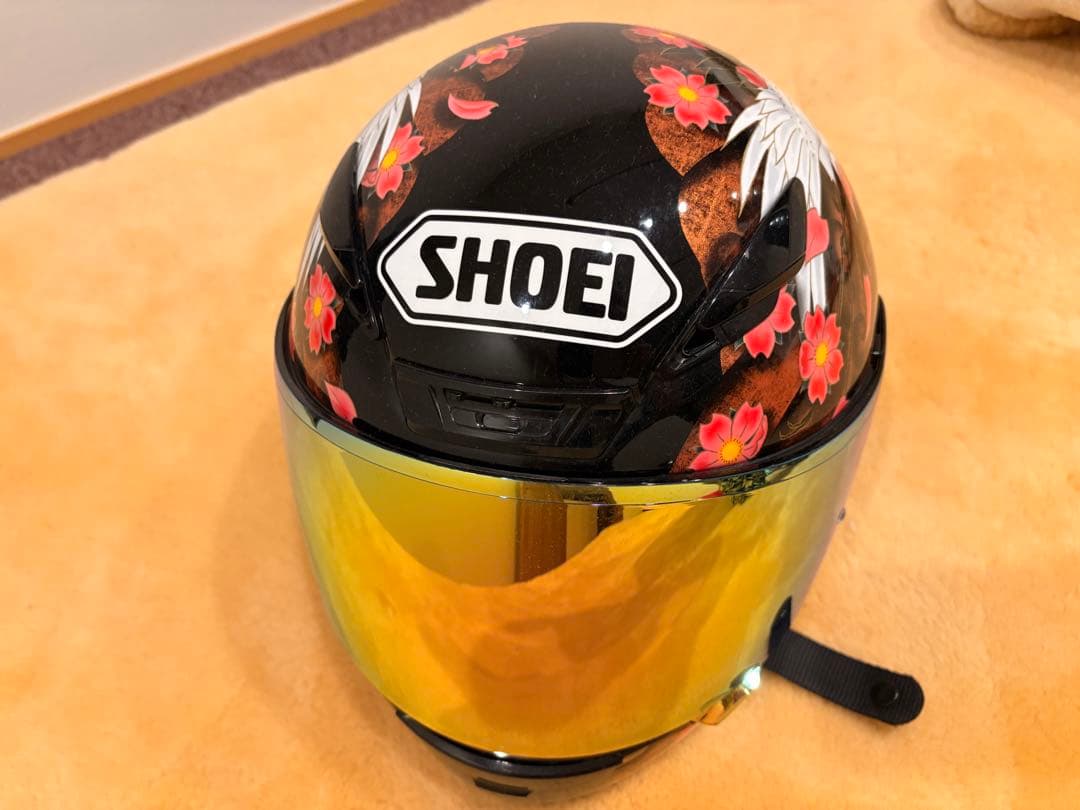 SHOEI フルフェイスヘルメット 鶴と花デザイン