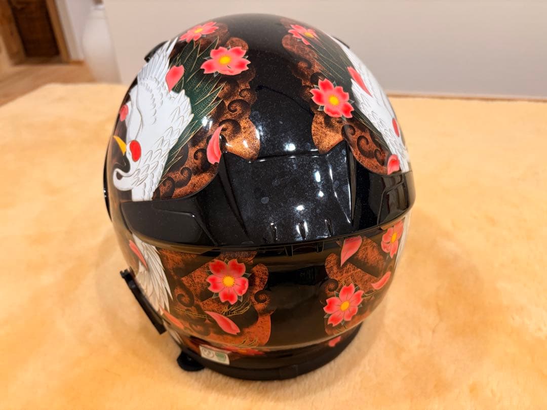 SHOEI フルフェイスヘルメット 鶴と花デザイン