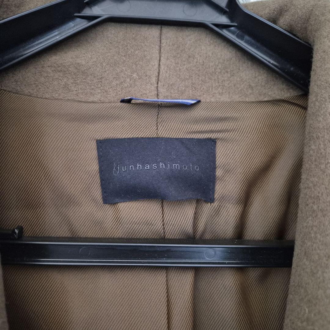 junhashimoto フード付きチェスターラップコート オリーブ カーキ