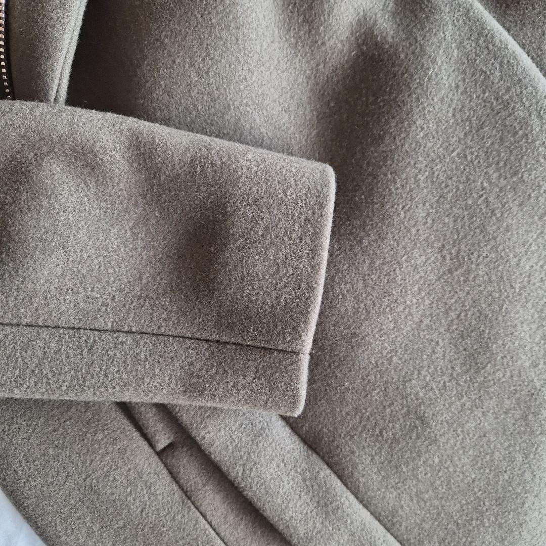 junhashimoto フード付きチェスターラップコート オリーブ カーキ