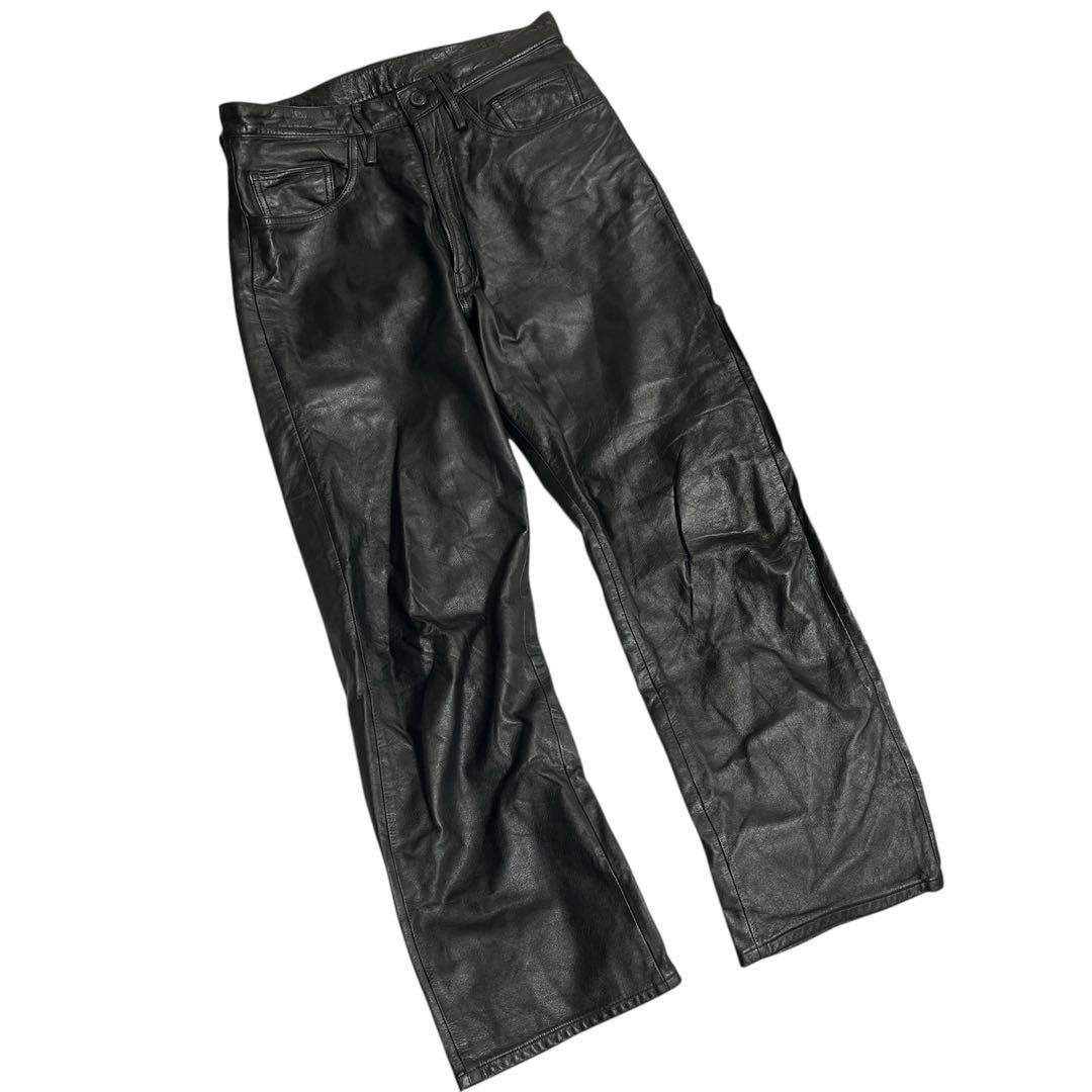 希少✨Y's for men ヨウジヤマモト 牛革 レザーパンツ ブラック 黒