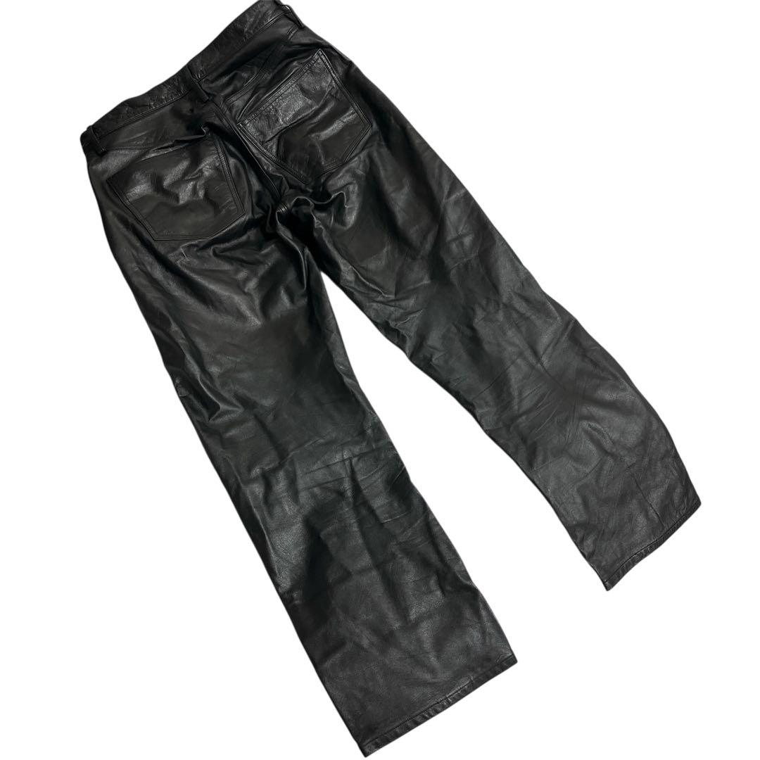 希少✨Y's for men ヨウジヤマモト 牛革 レザーパンツ ブラック 黒