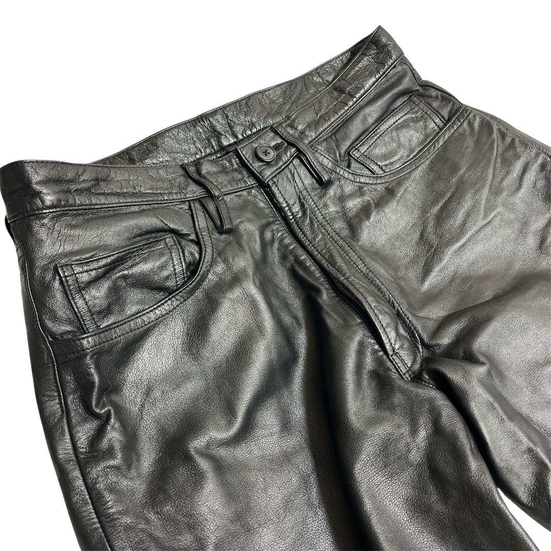 希少✨Y's for men ヨウジヤマモト 牛革 レザーパンツ ブラック 黒