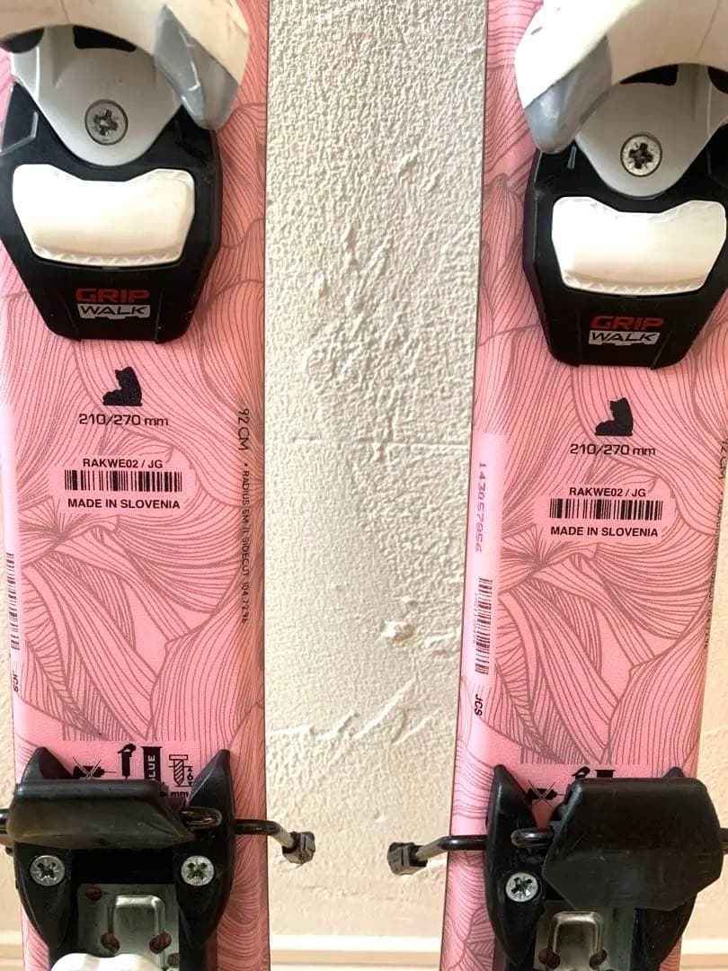 【美品】ロシニョール ピンク スキー板 92cm ホワイトバインディング